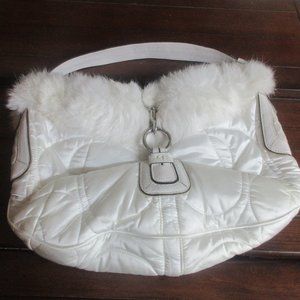 Coach Silk SIGNATURE SKI HOBO PURSE QUILT FUR BAG